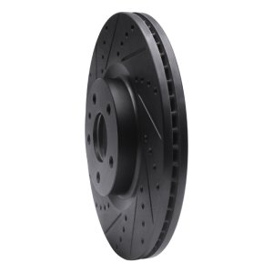 Ford Fusion Brake Rotor (1) - Front Left - R1 Concepts - Drilled & Slotted - Black - `13-`20